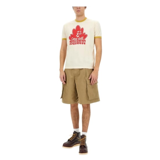 Dsquared2 Cana-dude Logo Milk T-shirt - Image 5
