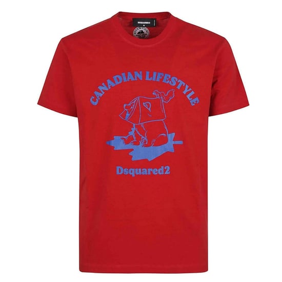 Dsquared2 Canadian Lifestyle Bären-design Rotes T-shirt - Image 1