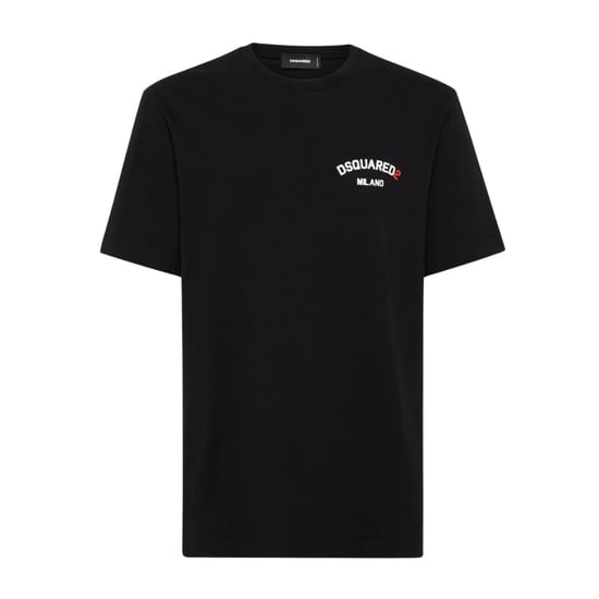 Dsquared2 Regular Fit Gummi-logo Schwarzes T-shirt - Image 1