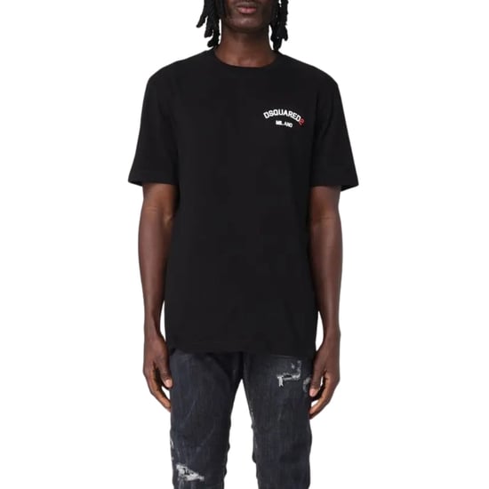 Dsquared2 Regular Fit Gummi-logo Schwarzes T-shirt - Image 3