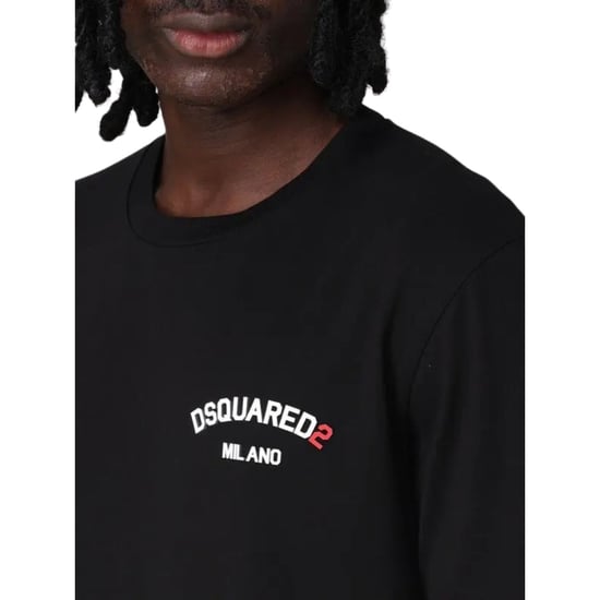 Dsquared2 Regular Fit Gummi-logo Schwarzes T-shirt - Image 5