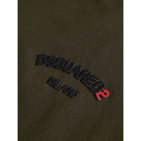 Dsquared2 Regular Fit Gummi-logo Militärgrünes T-shirt - Image 3