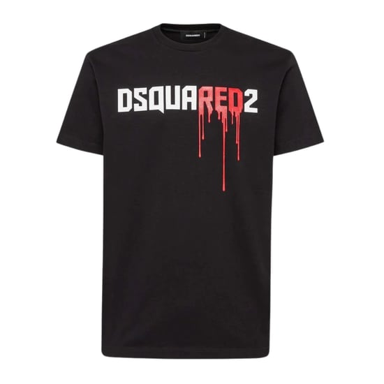 Dsquared2 Bloody Red Logo Schwarzes T-shirt - Image 1