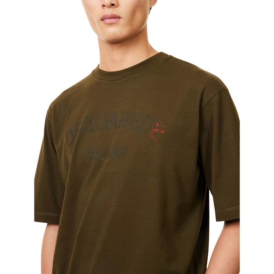 Dsquared2 Milano Logo Militärgrünes T-shirt - Image 4