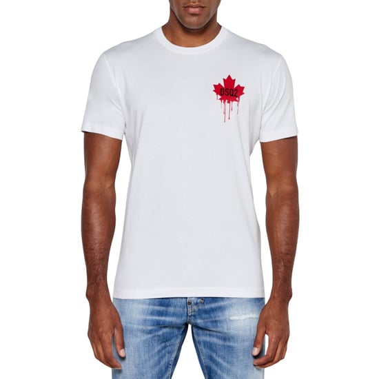 Dsquared2 Kleines Weißes T-shirt Mit Tropfendem Ahornblatt-logo - Image 2