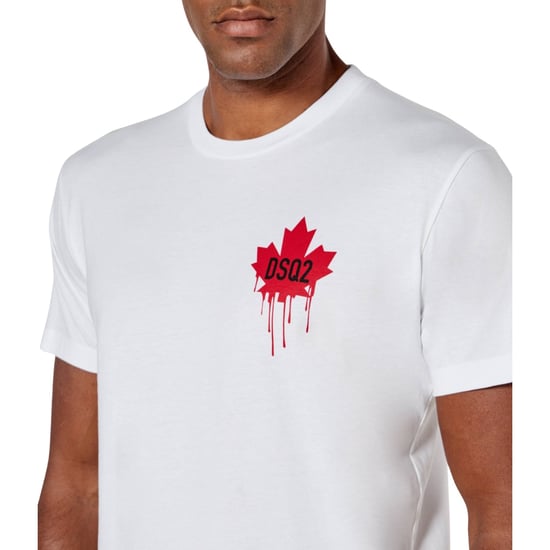 Dsquared2 Kleines Weißes T-shirt Mit Tropfendem Ahornblatt-logo - Image 4