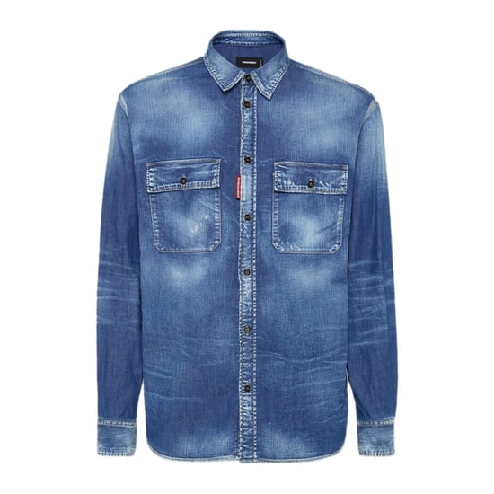 Dsquared2 Relax Dan Worker Pocket Shirt Navy Blue - Image 1