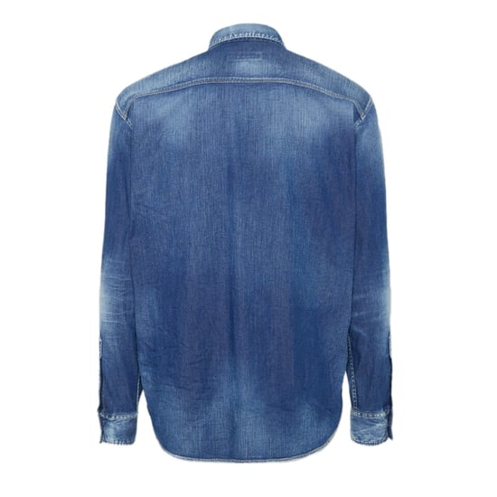 Dsquared2 Relax Dan Worker Pocket Shirt Navy Blue - Image 2
