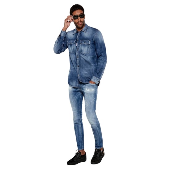 Dsquared2 Relax Dan Worker Pocket Shirt Navy Blue - Image 6