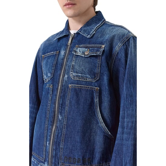 Dsquared2 Dark Semplice Carpenter Jeansjacke Marineblau - Image 4