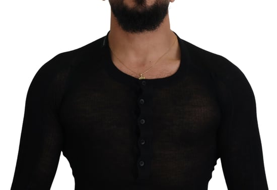 Henley-Halsausschnitt Strickpullover mit langen Ärmeln - Image 4