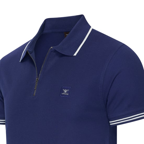 Cappuccino Italia Polo Zip Polo Torino  Blau - Image 2