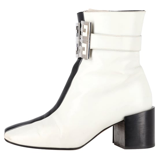 Givenchy 4G Zweifarbige Ankle Boots aus Weißem und Schwarzem Leder - Image 4