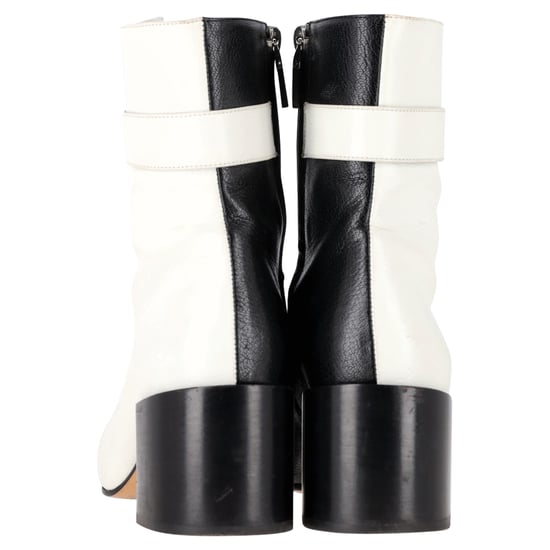 Givenchy 4G Zweifarbige Ankle Boots aus Weißem und Schwarzem Leder - Image 5