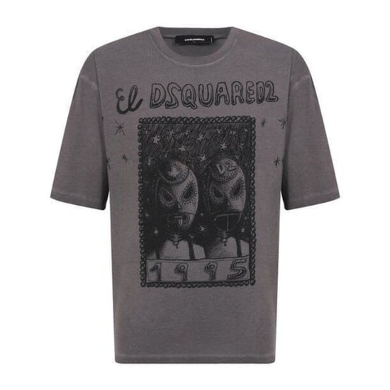 Dsquared2 El Dsquared2 Graphic Loose Fit T-shirt Anthrazitgrau - Image 1