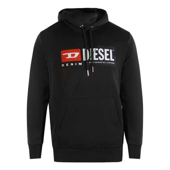 Diesel Denim Division Schnitt-Logo Schwarzer Hoodie - Image 1