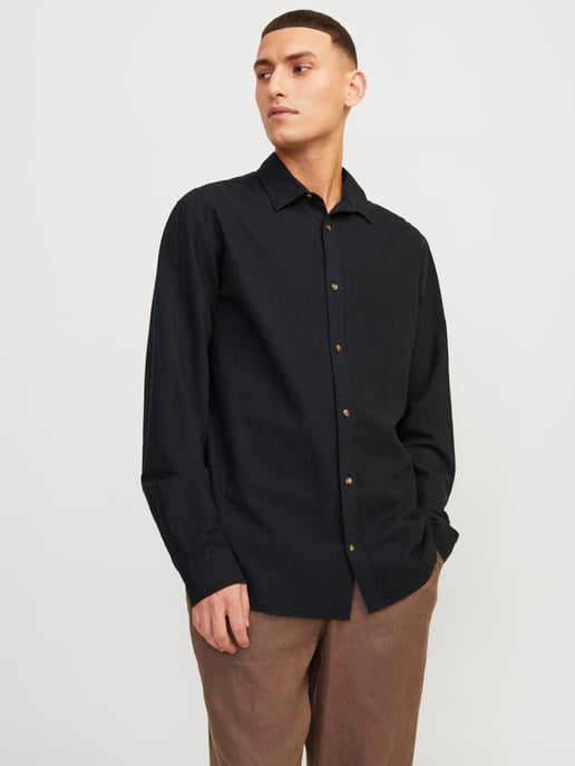 Jack & Jones Linnen Shirt   Schwarz - Image 2