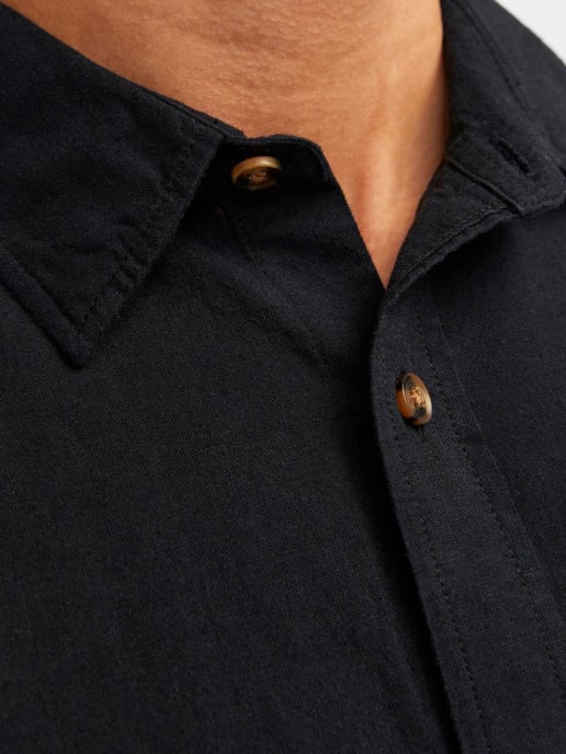Jack & Jones Linnen Shirt   Schwarz - Image 4