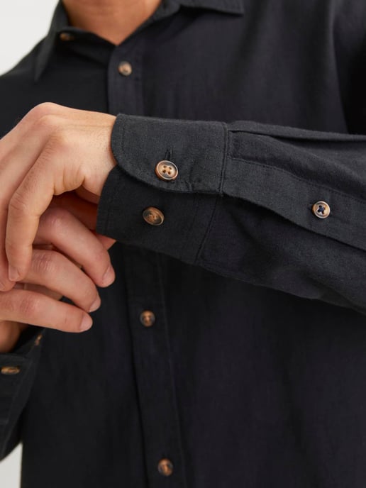 Jack & Jones Linnen Shirt   Schwarz - Image 5