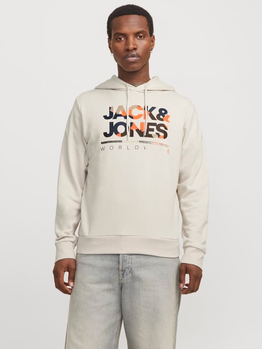 Jack & Jones Luke Sweat Hood Beige - Image 2