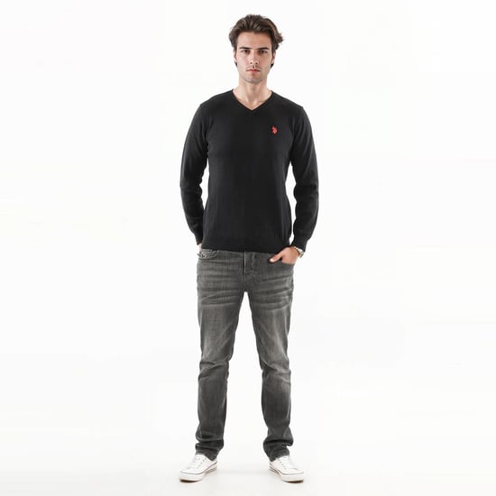 U.S. POLO ASSN. Herren V-Neck Pullover Classic Fit aus Baumwollmix - Image 3