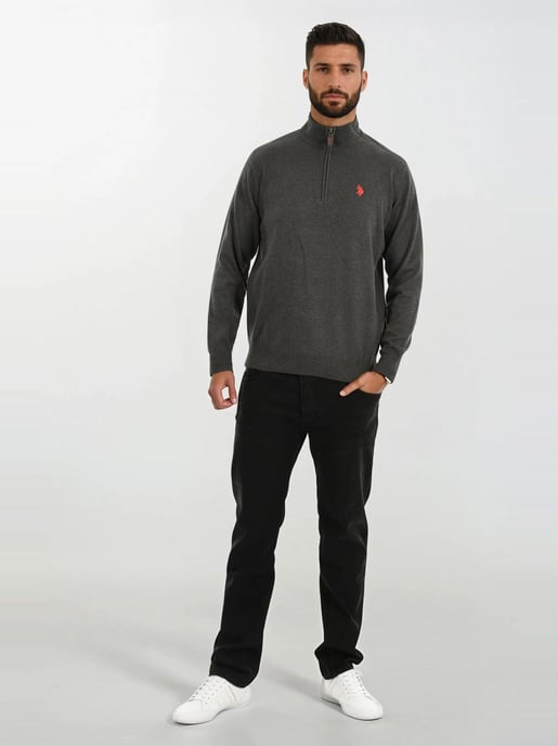 U.S. POLO ASSN. Herren Half-Zip Strickpullover USKnooxx aus Baumwollmix - Image 3