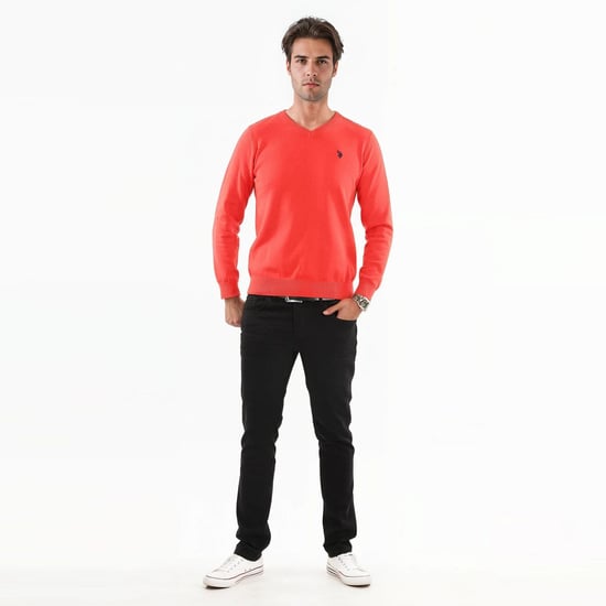 U.S. POLO ASSN. Herren V-Neck Pullover Classic Fit aus Baumwollmix - Image 3
