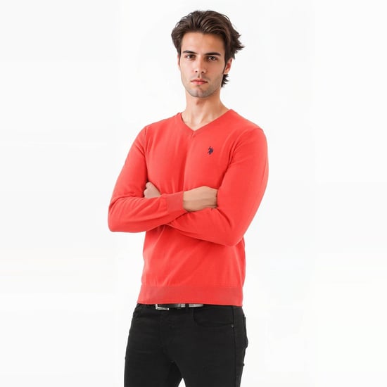U.S. POLO ASSN. Herren V-Neck Pullover Classic Fit aus Baumwollmix - Image 4
