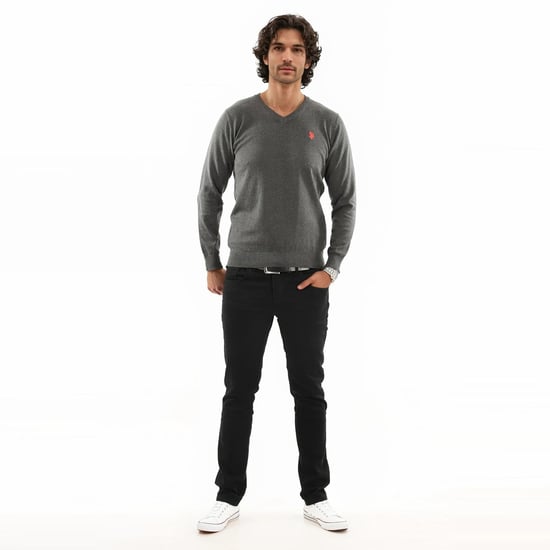 U.S. POLO ASSN. Herren V-Neck Pullover Classic Fit aus Baumwollmix - Image 3
