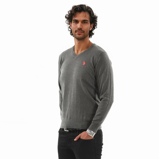 U.S. POLO ASSN. Herren V-Neck Pullover Classic Fit aus Baumwollmix - Image 4