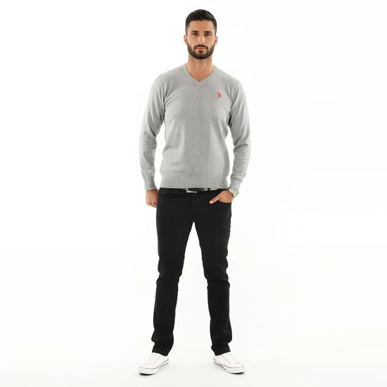 U.S. POLO ASSN. Herren V-Neck Pullover Classic Fit aus Baumwollmix - Image 3