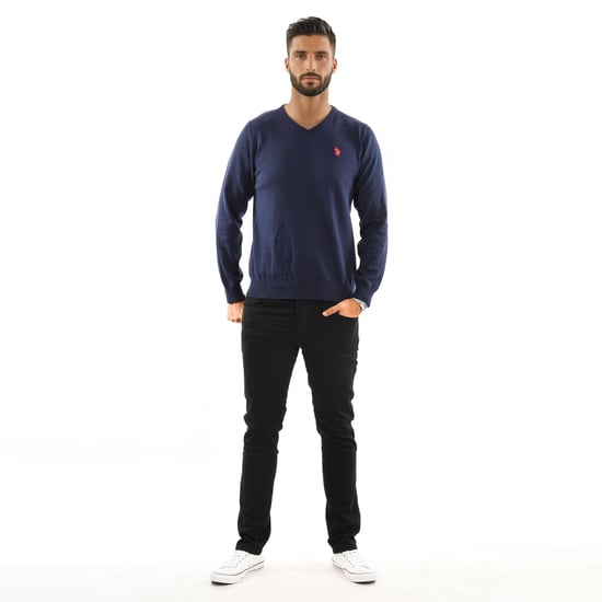 U.S. POLO ASSN. Herren V-Neck Pullover Classic Fit aus Baumwollmix - Image 3