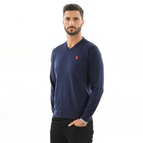 U.S. POLO ASSN. Herren V-Neck Pullover Classic Fit aus Baumwollmix - Image 4