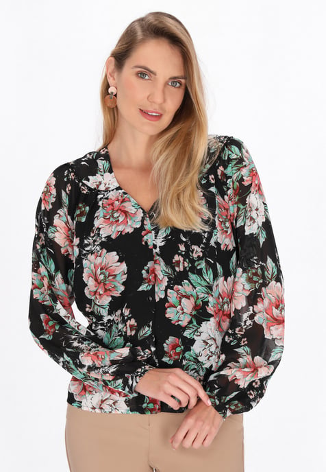 usha Bluse Frauen schwarz mehrfarbig - Image 3