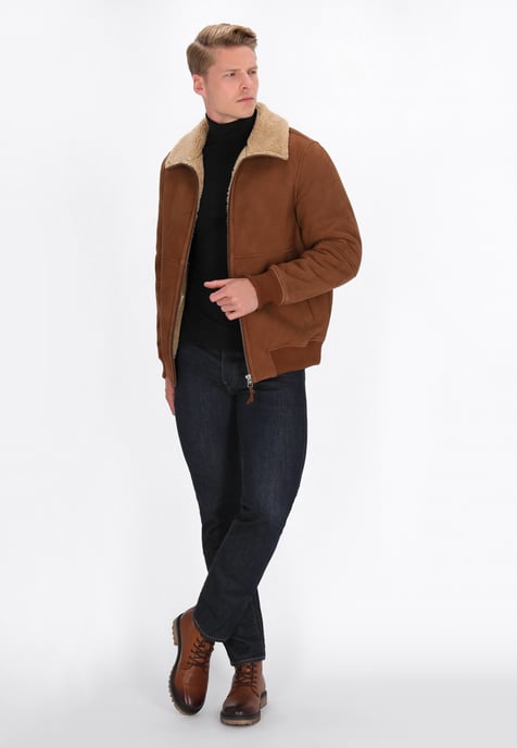 Dreimaster Jacke Männer Cognac - Image 2
