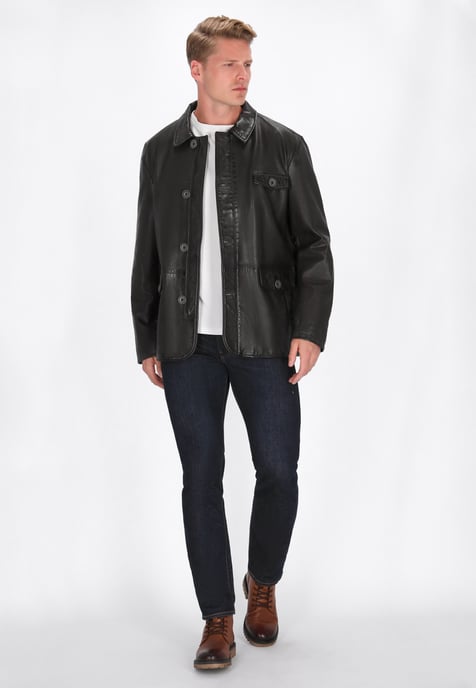 Dreimaster Lederjacke Männer dunkelbraun - Image 2