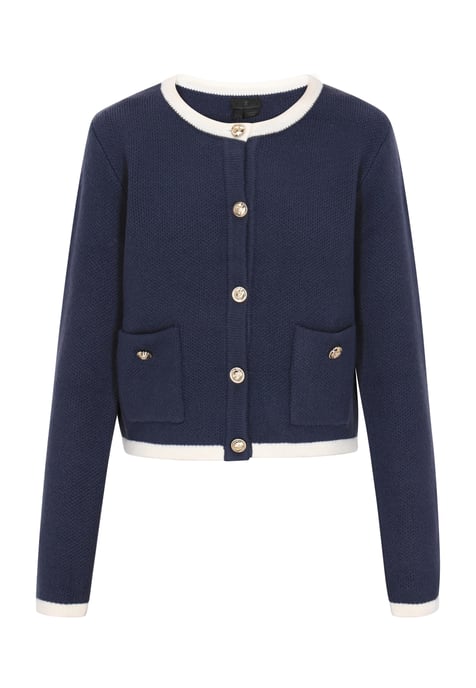 Dreimaster Strickjacke Frauen marineblau cremeweiß - Image 1