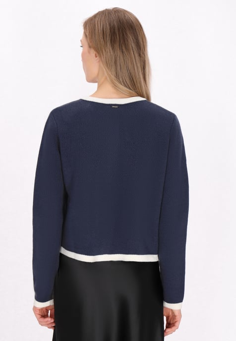 Dreimaster Strickjacke Frauen marineblau cremeweiß - Image 4