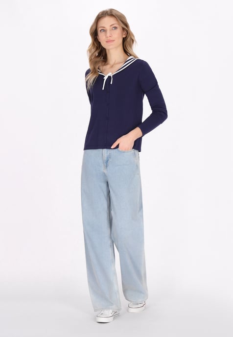 Dreimaster Strickjacke Frauen marineblau cremeweiß - Image 2