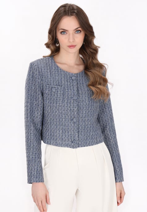 Dreimaster Blazer Frauen Marine Glitzer - Image 3
