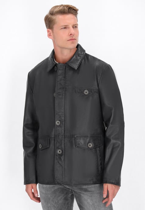 Dreimaster Lederjacke Männer grau - Image 3