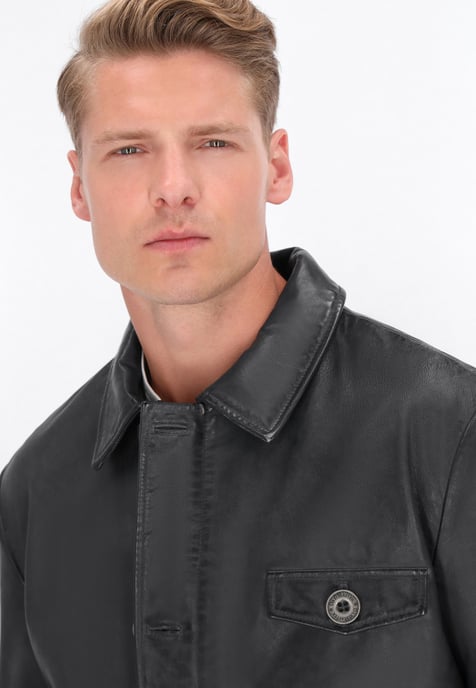 Dreimaster Lederjacke Männer grau - Image 5