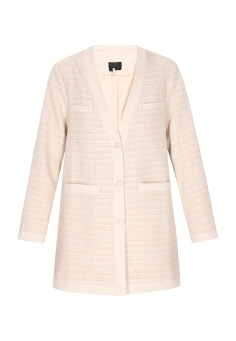 Dreimaster Mantel Mantel Damen hellbeige Glitzer - Image 1