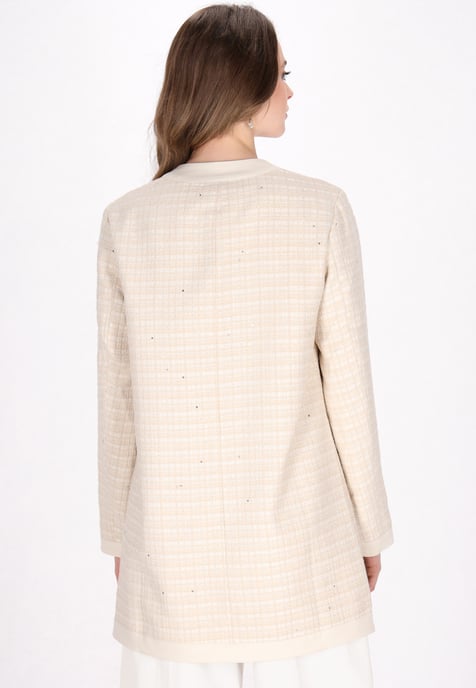 Dreimaster Mantel Mantel Damen hellbeige Glitzer - Image 4