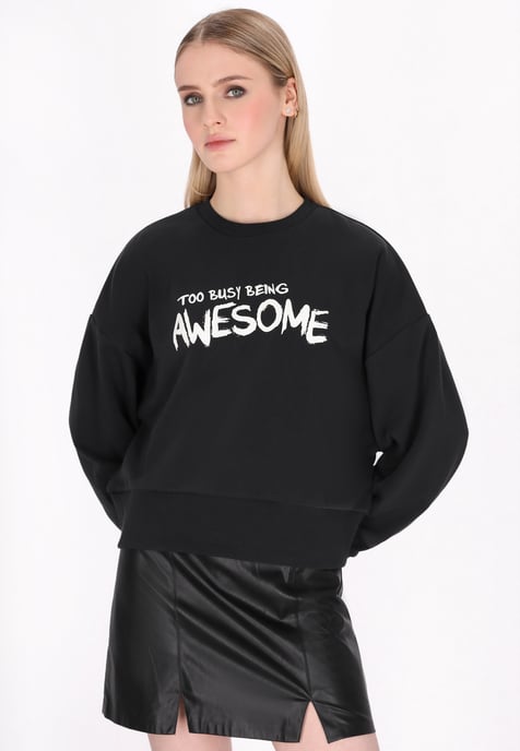 Mymo Sweatshirt Frauen Schwarz - Image 3