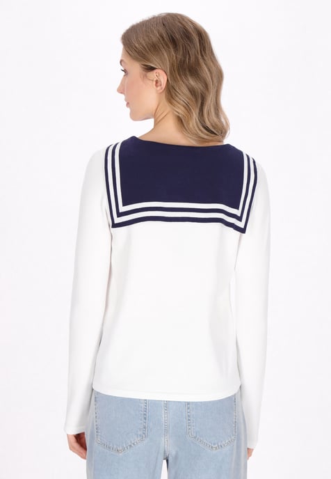 Dreimaster Zur Seite fahren Frauen Cremeweiß, Marineblau - Image 4
