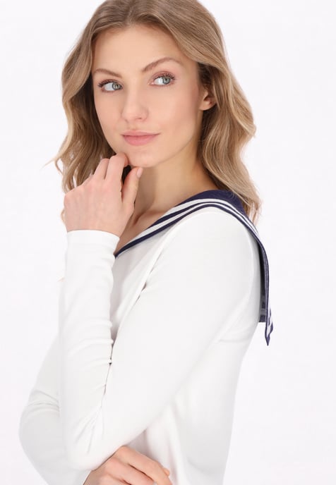 Dreimaster Zur Seite fahren Frauen Cremeweiß, Marineblau - Image 5