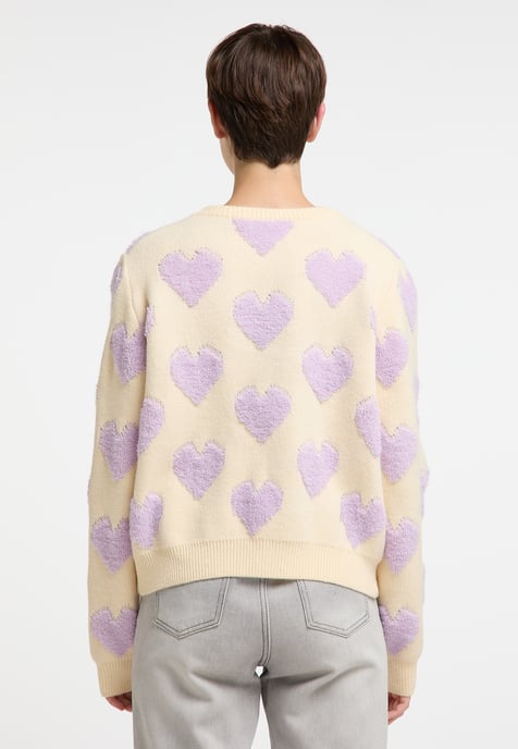Mymo Strickpullover Damen Wollweiß - Image 4