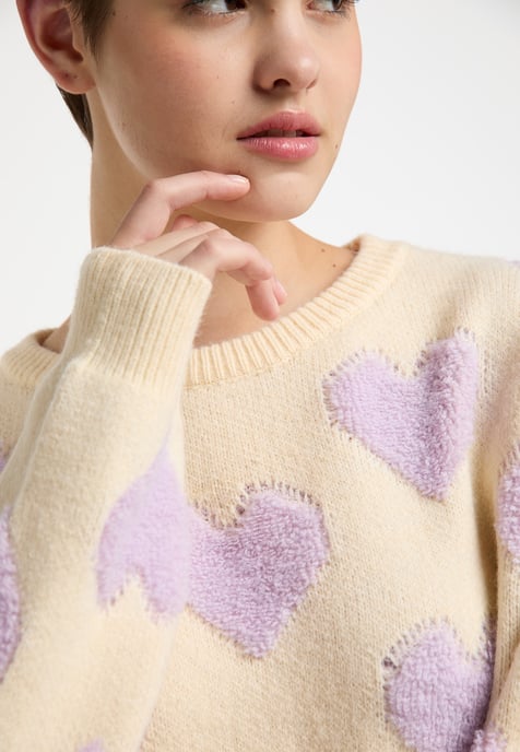 Mymo Strickpullover Damen Wollweiß - Image 5