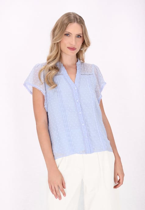 Dreimaster Bluse Frauen hellblau - Image 3